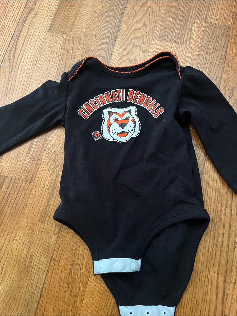 NFL Cincinnati Bengals Black and Orange Baby One-Piece Bodysuit